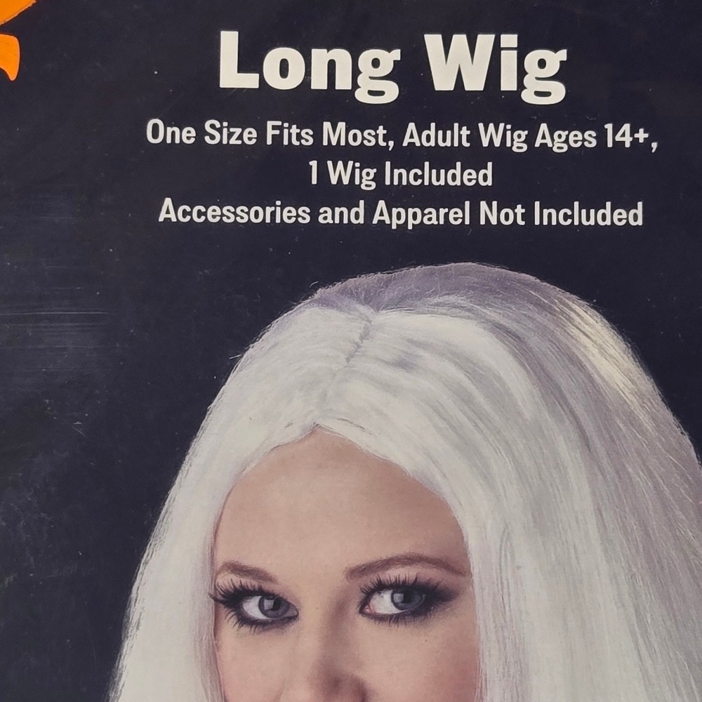 Old East Main Co Long White Wig Adult Halloween Costume Accessory One Size HH25